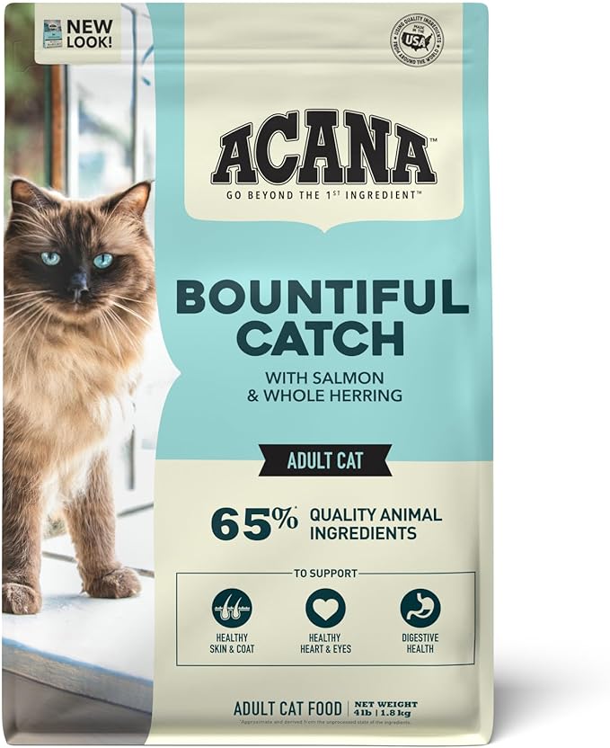 ACANA Dry Cat Food Bountiful Catch Salmon Catfish and Herring 4lb Bag-PawvioPets