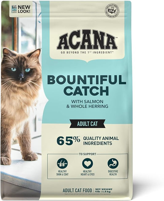 ACANA Dry Cat Food Bountiful Catch Salmon Catfish and Herring 4lb Bag-PawvioPets