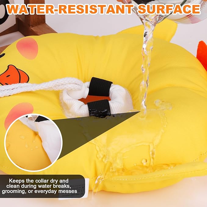 BINGPET Cat Cone Collar Soft,Waterproof Cat Recovery Collar to Stop Licking,Cute Donut Elizabethan e Collar for Cats Kittens Puppies Wound Healing After Surgery(Duck,Small)-PawvioPets