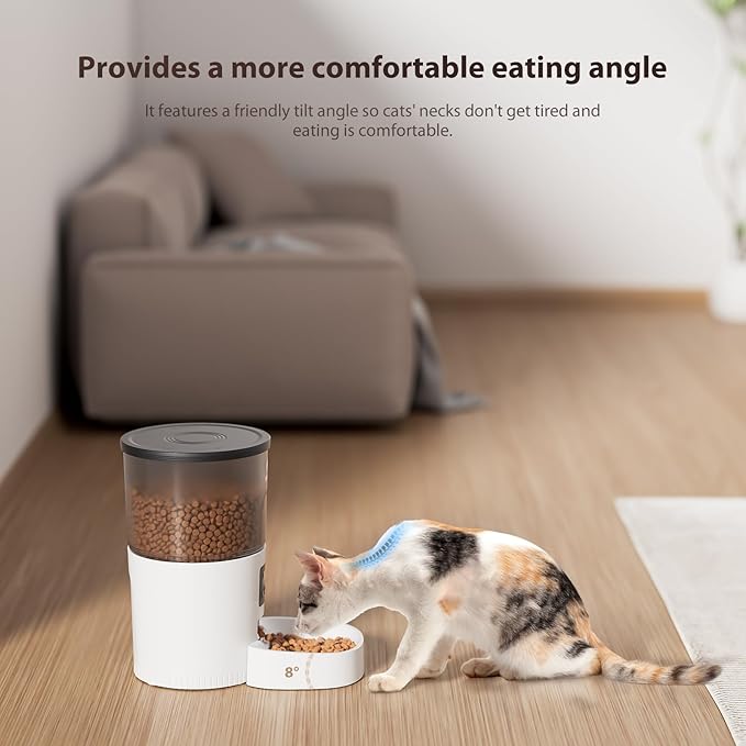 Automatic Cat Feeders, 3L Timed Cat Dry Food Dispenser, Dual Power Supply, Programmable Portion Size, Auto Pet Feeder for Cats and Small Dogs-PawvioPets