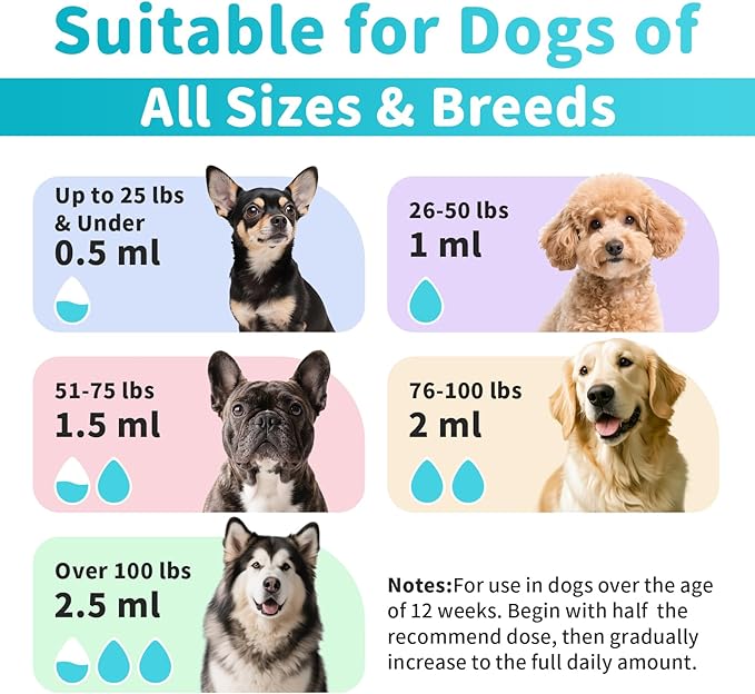 Dog Flea and Tick Support, Natural Herbal Flea & Tick Comfort for Dogs, Flea Liquid Drops Supplement for Dogs with Neem, Oregano, Pumpkin Seed Oil - Chicken Flavor, 2 FL.Oz - All Breeds & Sizes-PawvioPets