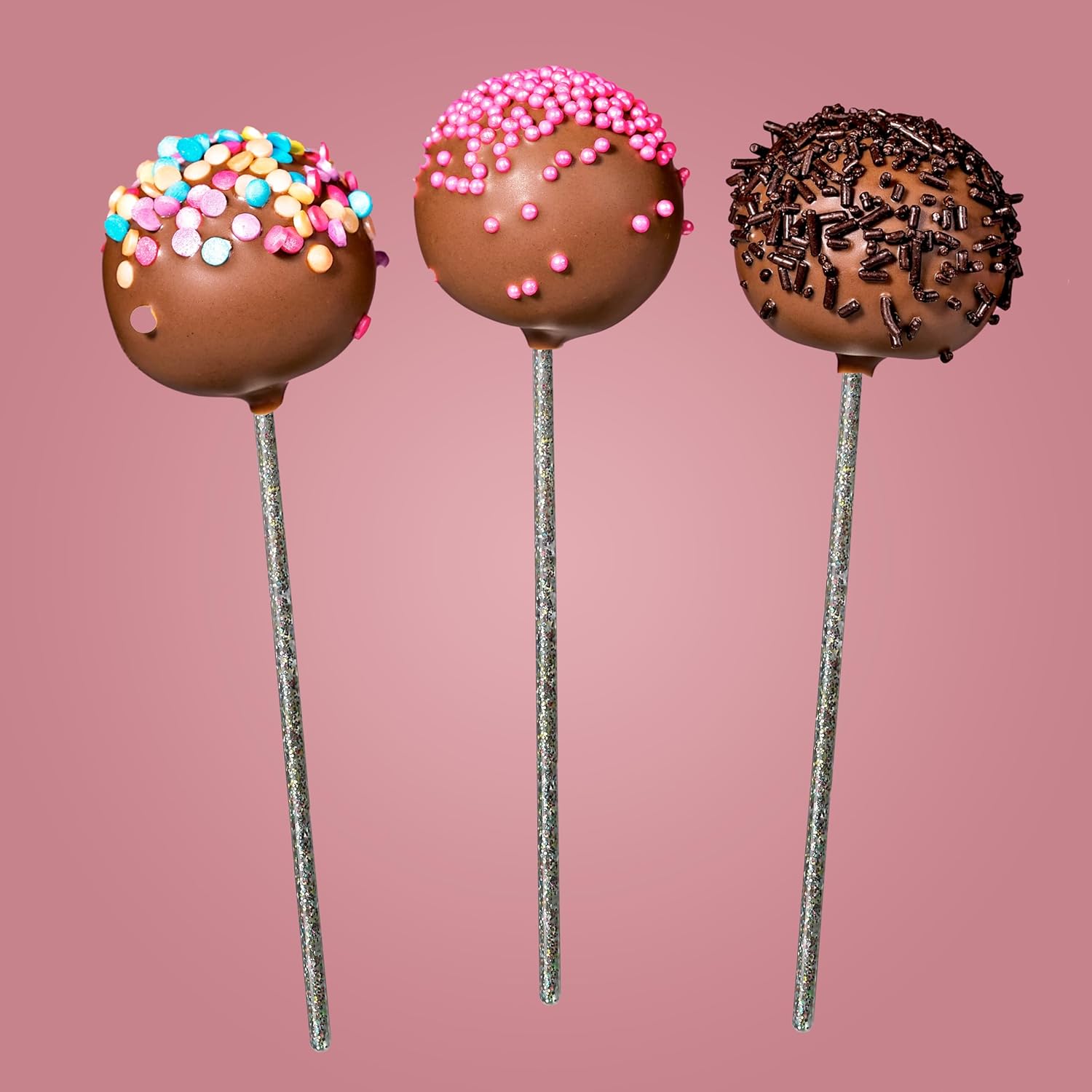 Royer Cocktail Stirrers - PRIDE Cocktail Glitter for Drinks, Perfect LGBTQ+ Party Drink Mixer & Decorations | 6 inches - Rainbow Glitter Stick with Disco Ball Design (D50)