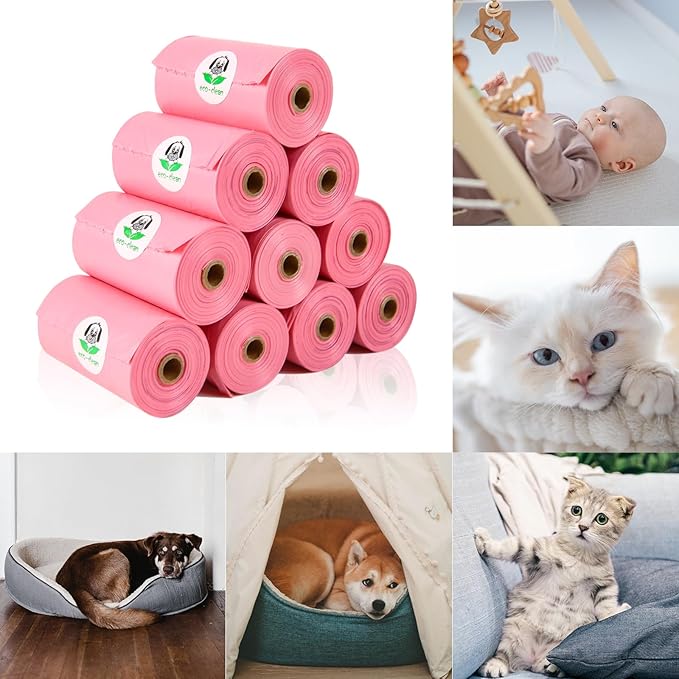 ECO-CLEAN 360 Count Dog Poop Bags with Dispenser, Leak-Proof, Cherry Blossom scented-PawvioPets