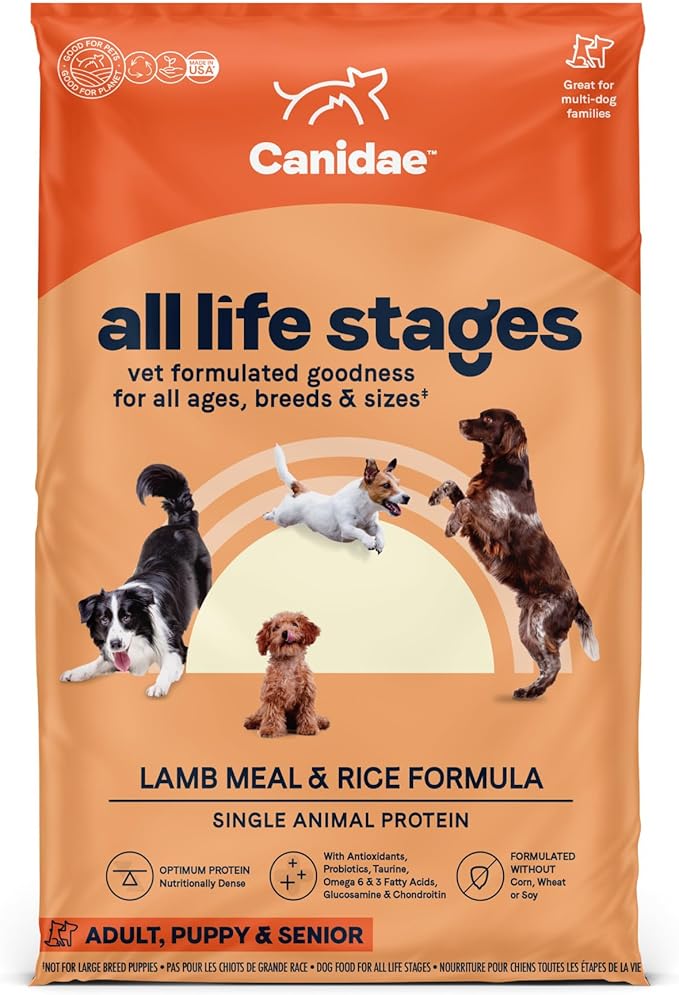 CANIDAE All Life Stages Lamb Meal & Rice Formula Dog Dry 27 Pound (Pack of 1)-PawvioPets