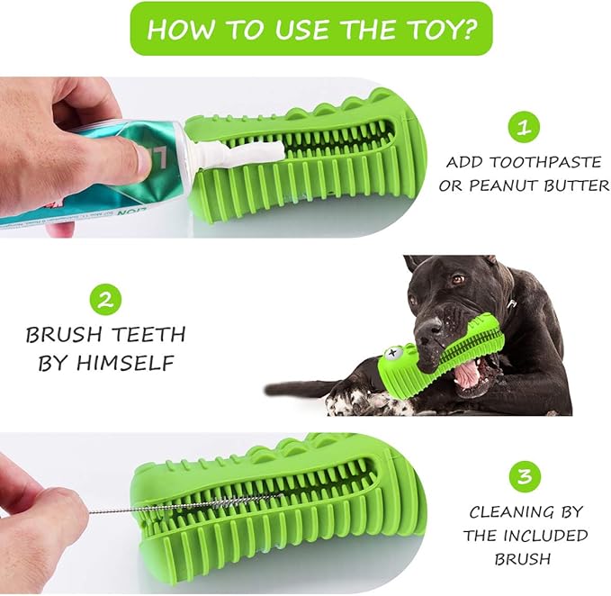 Dog Toys for Aggressive Chewers Large Medium Breed, Indestructible Dog Toothbrush Chew Toys, Squeaky Interactive Tough Extremely Durable, Dogs Toys to Keep Them Busy-PawvioPets
