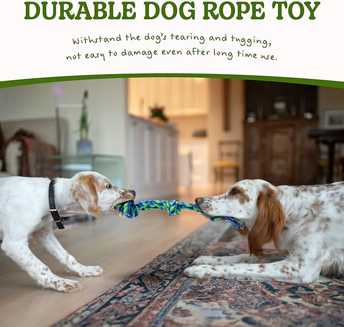 2 Pack Dog Rope Toy for Small Dogs, Puppy Teething Toys, Durable Cotton Puppy Chew Toys for Teething, Small Dog Toys for Aggressive Chewers, Interactive Tug of War Dog Toy for Puppies Boredom-PawvioPets