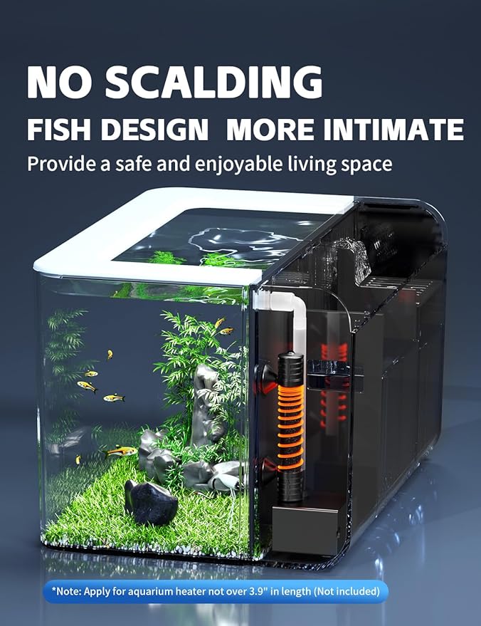 2.5 Gallon Fish Tank Small Aquarium Starter Kit with Hidden Filtration, 3 Color Light, Self Cleaning Nano Tank for Betta, Shrimp, Guppy, Angelfish-PawvioPets