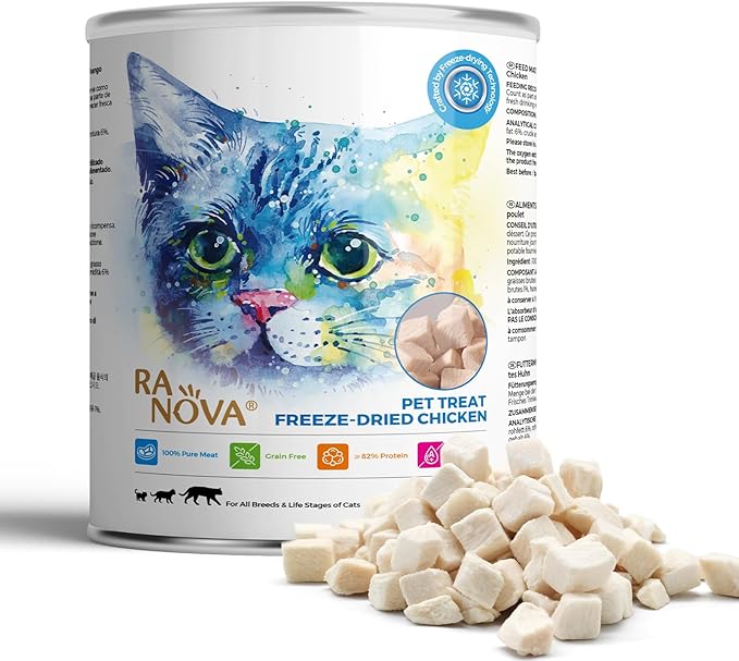 Freeze Dried Cat Treats - 100% Chicken Breast Grain Free Raw - Natural Balance Limited Ingredient High Protein Cat Snacks 140g/4.94oz - Picky Eater Challenger-PawvioPets