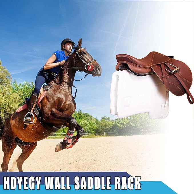 4 Pack Saddle Rack with Pad Bar,Heavy Duty Wall Mounted Saddle Stand Saddle Pad Rack for English Western Saddles Horses Blanket,Black-PawvioPets