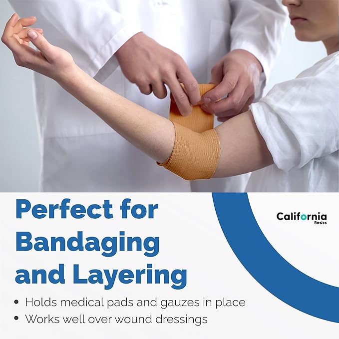 California Basics - 8 Pack - Self Adhesive Bandage Wraps - 3 Inch by 5 Yards Non Woven Self Adhesive Bandage Wrap, Brown Athletic Tape for Wrist, Hand & Ankle Wrap, Premium-Grade Medical Bandage Tape-PawvioPets