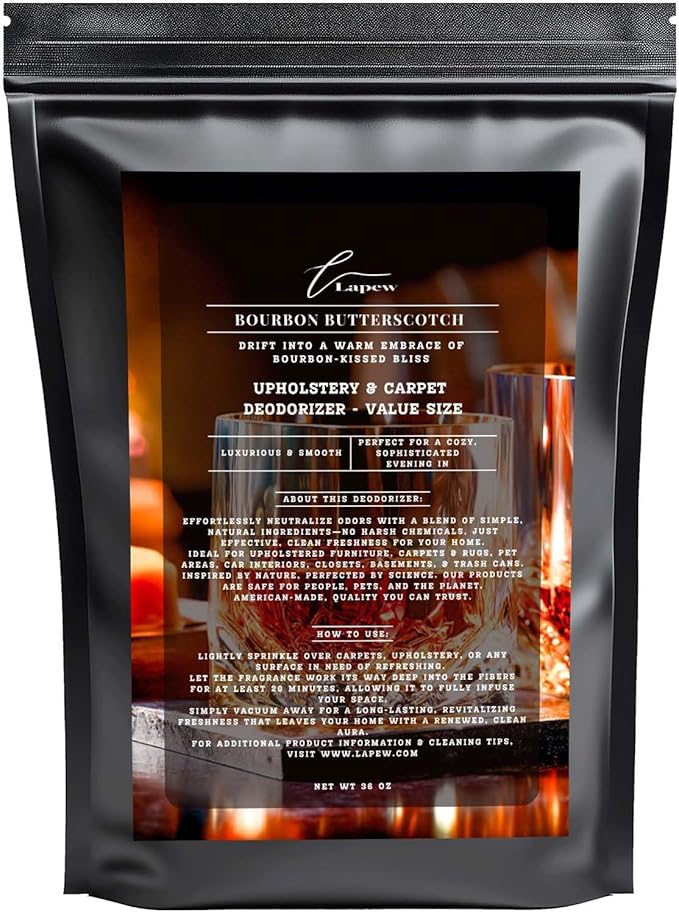 Bourbon & Butterscotch Carpet Freshener Powder Value Size 36 oz | Powerful Odor Eliminator for Home | Upholstery Deodorizer | Carpet Deodorizer | Pet Urine | Cat Litter Box-PawvioPets
