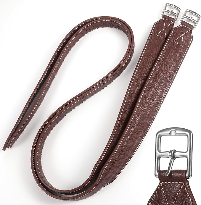 Jeereal Stability Stirrup Leathers with Strong Nylon Core for Equestrian Riding Wide Body English Stirrup Leathers-PawvioPets