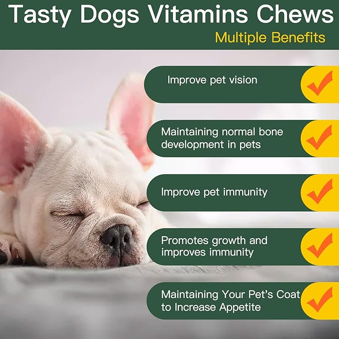 Dog Vitamins and Supplements, Senior & Puppy Multivitamin for Dogs Support with Glucosamine Chondroitin Omega Probiotics, Dog Multivitamins Chews for Hip & Joint, Skin, Immune, Chicken 60 Ct-PawvioPets
