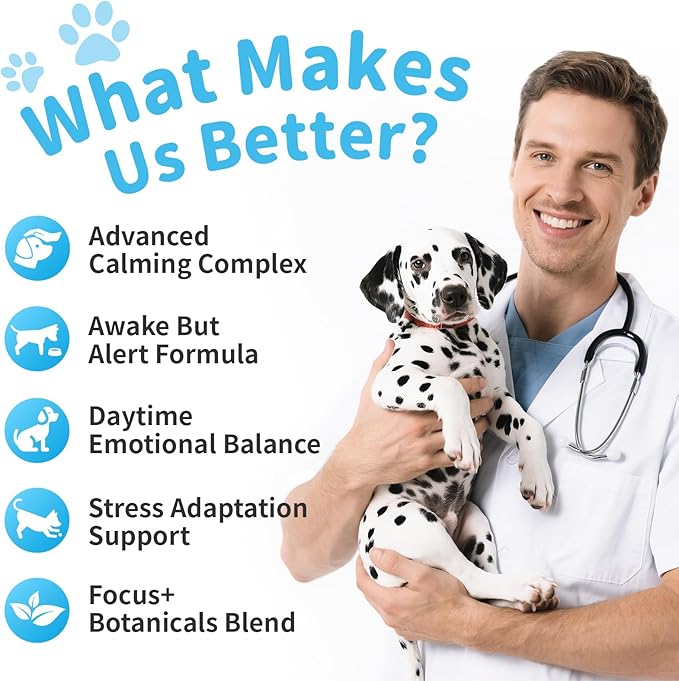 Calming Chews for Dogs – Calming Treats for Anxiety, Stress, Separation, Travel&Thunder, Relaxation & Focus Support with L-Theanine, Valerian Root, Chamomile & Ashwagandha, Bacon Flavor, 90Ct-PawvioPets