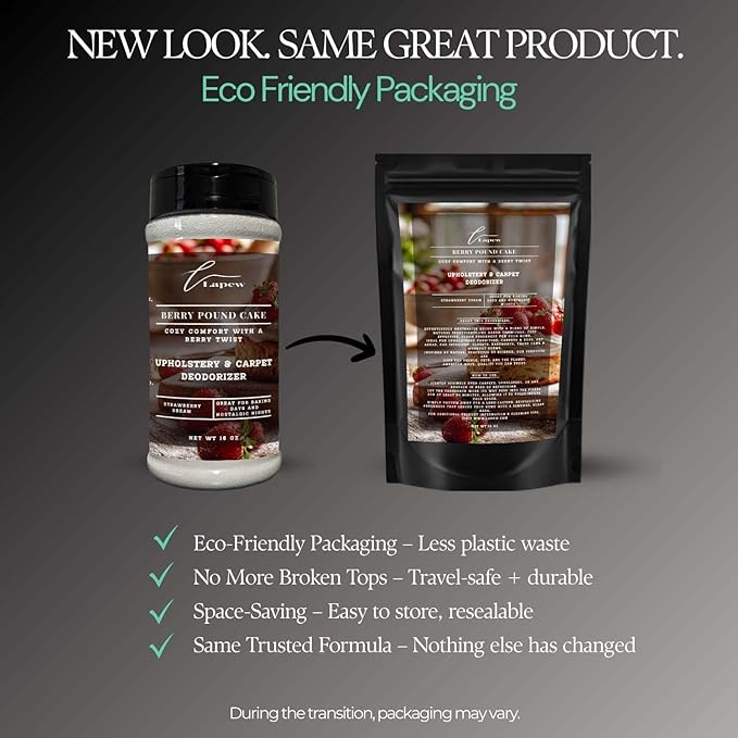 Berry Pound Cake Carpet Freshener Powder: Powerful Odor Eliminator for Home, Upholstery Deodorizer, Carpet Deodorizer, Pet Urine, Cat Litter Box - Strawberry Pound Cake Fragrance-PawvioPets