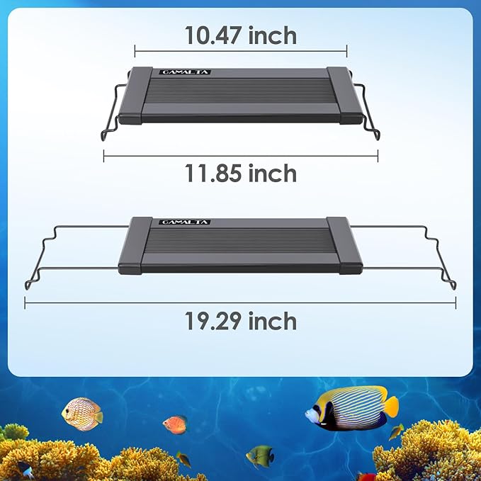 Aquarium Light,14W 24/7 Natural Mode,9 Light Modes(Water Grass Mode & 7 Colors & Cycle),Adjustable Timer and 7 Color Brightness - with Expandable Mounting Bracket for 12~18IN Fish Tank-PawvioPets
