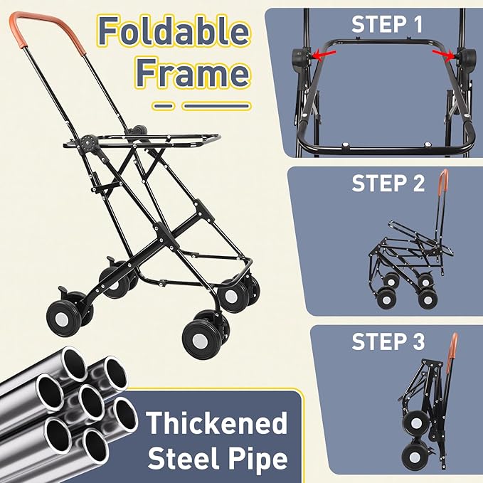 Double Pet Stroller for 2 Dogs or Cats, Folding Dog Stroller with 2 Detachable Carrier Bags, Safety Belt, 4 Lockable Wheels, Separate Compartments, for Multi-Pet Homes (Black)-PawvioPets