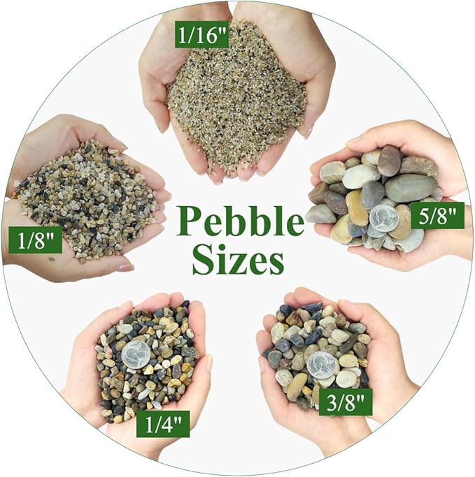 5lbs Aquarium Gravel, 1/16"(0.6-1.2mm) Natural River Rocks Succulent Cactus Pea Gravel for Plants, Fish Tank, Decorative Pebbles for Gardening, Flower Pots, Vase Fillers, Landscaping-PawvioPets