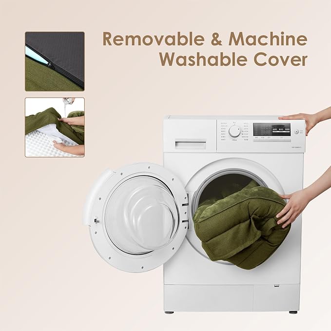 EHEYCIGA Orthopedic XXL Dog Bed for Extra Large Dogs, Waterproof Memory Foam Couch Bed with Sides, Non-Slip Bottom, Washable Removable Cover,Olive Green-PawvioPets