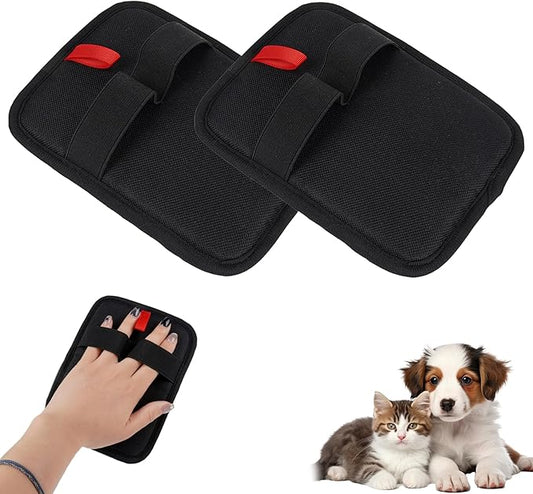 2PCS Electrostatic Pet Grooming Gloves, Reusable Hair Remover for Dog Cat Fur on Clothes Furniture Car Seat/Black-PawvioPets
