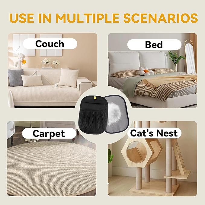 2 Packs Pet Hair Removal Glove,Pet Hair Remover for Cat & Dog,New Upgraded Electrostatic Gloves Pet Hair,Reusable Electro Static Pet Hair Remover Electrostatic Gloves for Furniture,Couch-PawvioPets