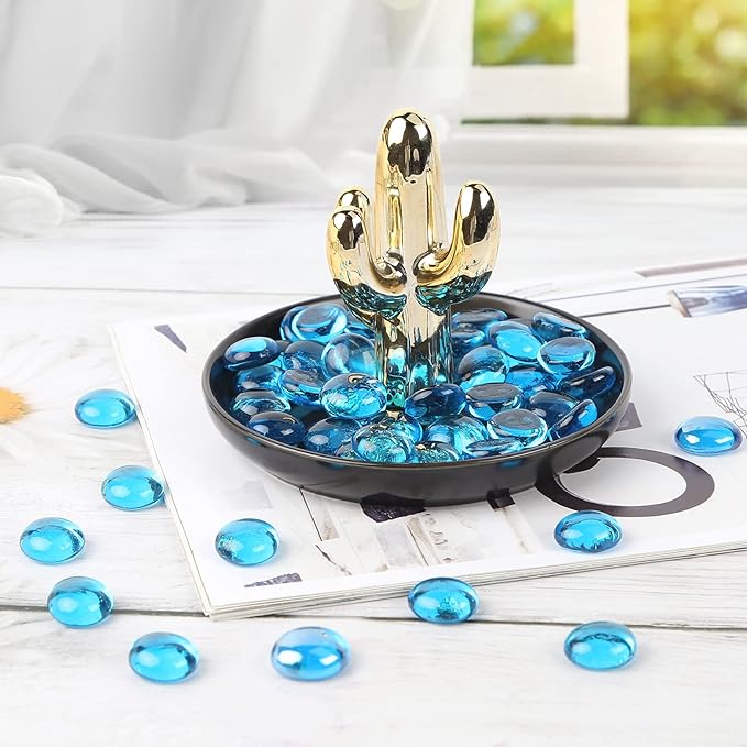 FUTUREPLUSX 1LB Light Blue Flat Glass Marbles, Glass Pebbles Vase Fillers for Centerpieces, Fish Tank for Aquarium Gravel Decor Table Scatter Art Craft-PawvioPets