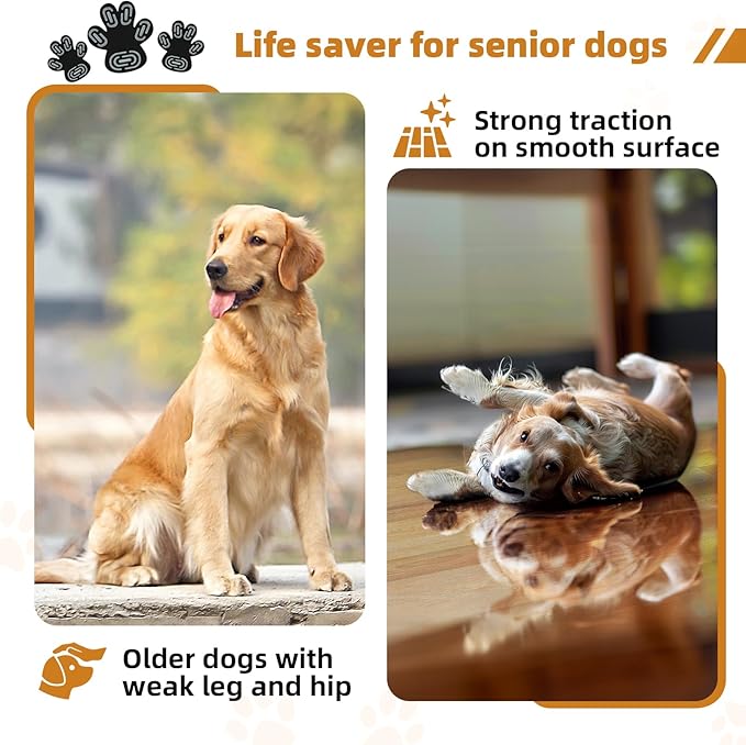 Anti-Slip Dog Paw Protector Pads for Senior Dogs, Dog Paw Adhesive Pads on Hardwood Floor,Senior Pets Essentials with Strong Traction,Puppy Grippers,12 Sets 48 pc XXXL-PawvioPets