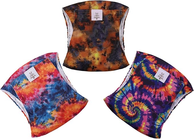 CuteBone Dog Diapers Male Washable Belly Band for Male Dogs Wraps Black 3pcs a Pack DM56L-PawvioPets