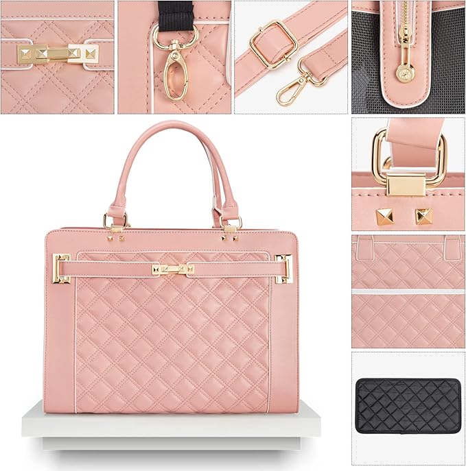 Fashion Pet Carrier Dog Cat Carrier Purse Soft-Sided Leather Handbag Pet Tote Bag for Small Dogs Puppy and Cats TSA Airline Approved-PawvioPets