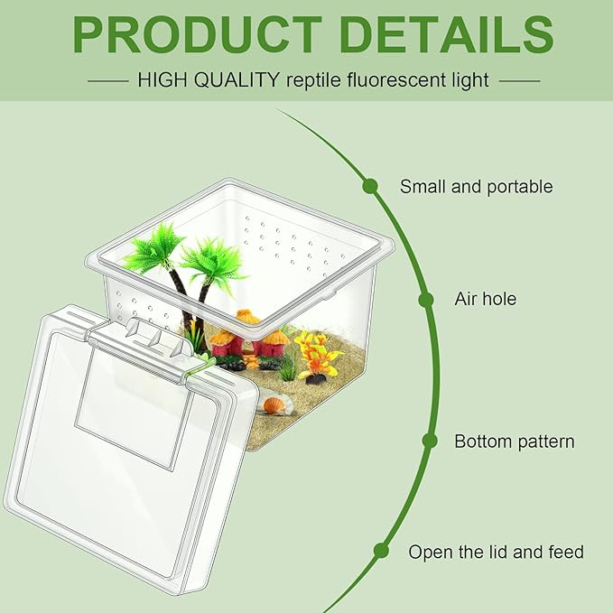 20 Pcs Insect Spider Terrariums Breeding Box Small Reptile Hatching Container Transparent Cricket Keeper Breeder Box Feeding Spider Cage with Lid for Scorpion Gecko Tortoise Centipede Tarantula-PawvioPets