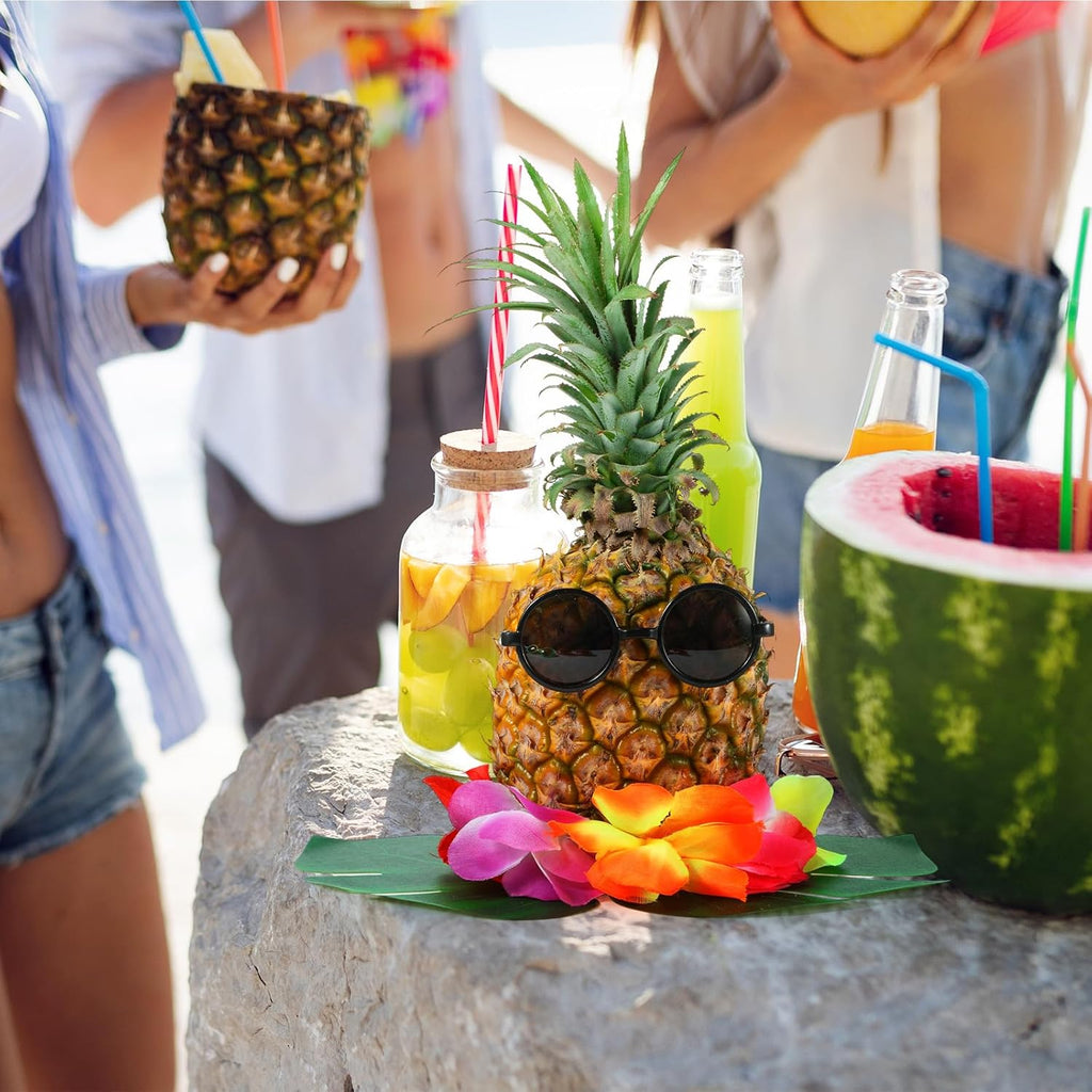 6 Sets Hawaiian Table Centerpieces Pineapple Luau Party Table Decorations Tropical Decor for Beach Summer Party
