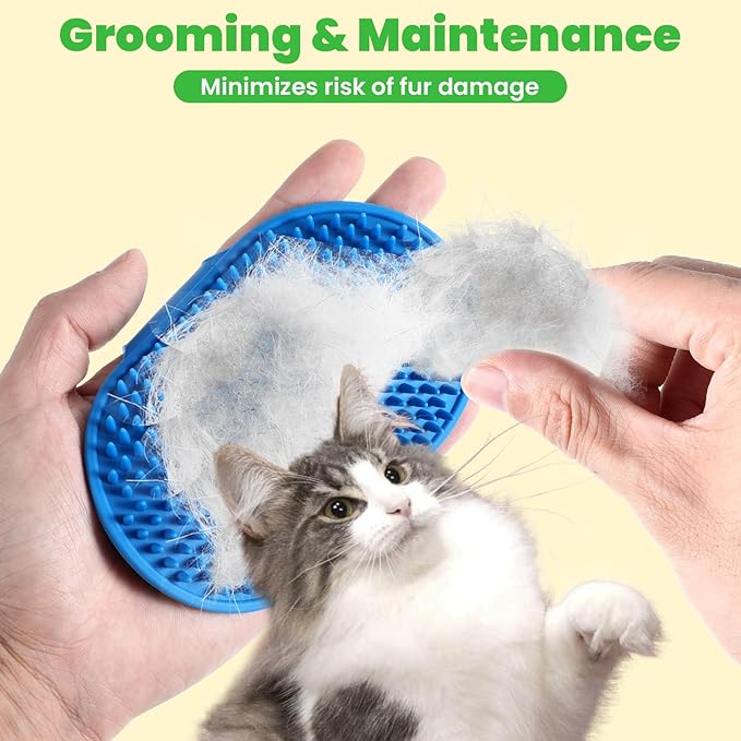 4Colors Cat Self Groomer for Indoor Cats, Wall Mounted Silicone Self Grooming Cat Brush for Long Short Hair, Cat Face Scratchers Cat Corner Massage Comb for Kitten Sofa Chair Leg Scratching Post Cover-PawvioPets