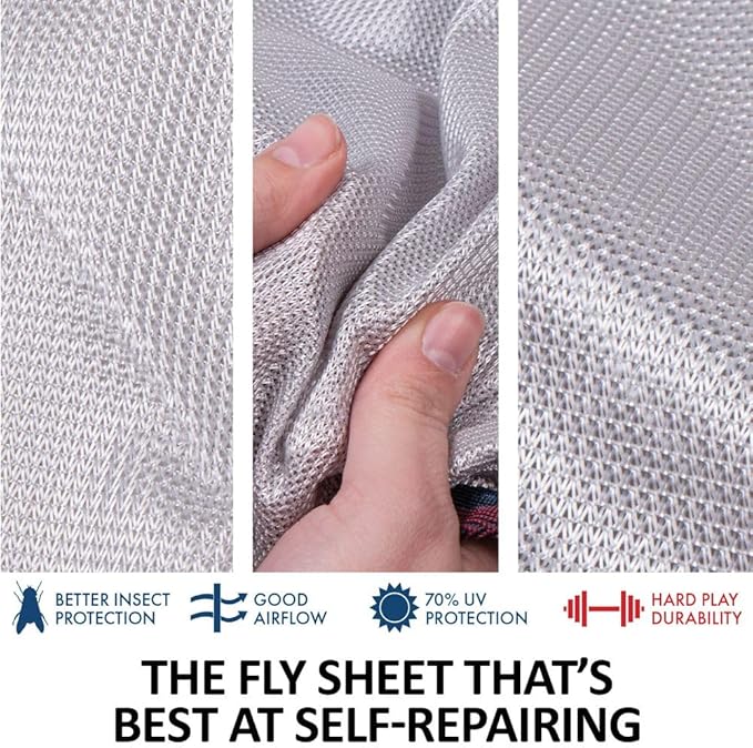 Dura-Tech RipGuard Adjusta-Fit Horse Fly Sheets | Self-Repairing Durability | Enhanced UV & Insect Protection | Ideal for All Horse Breeds-PawvioPets