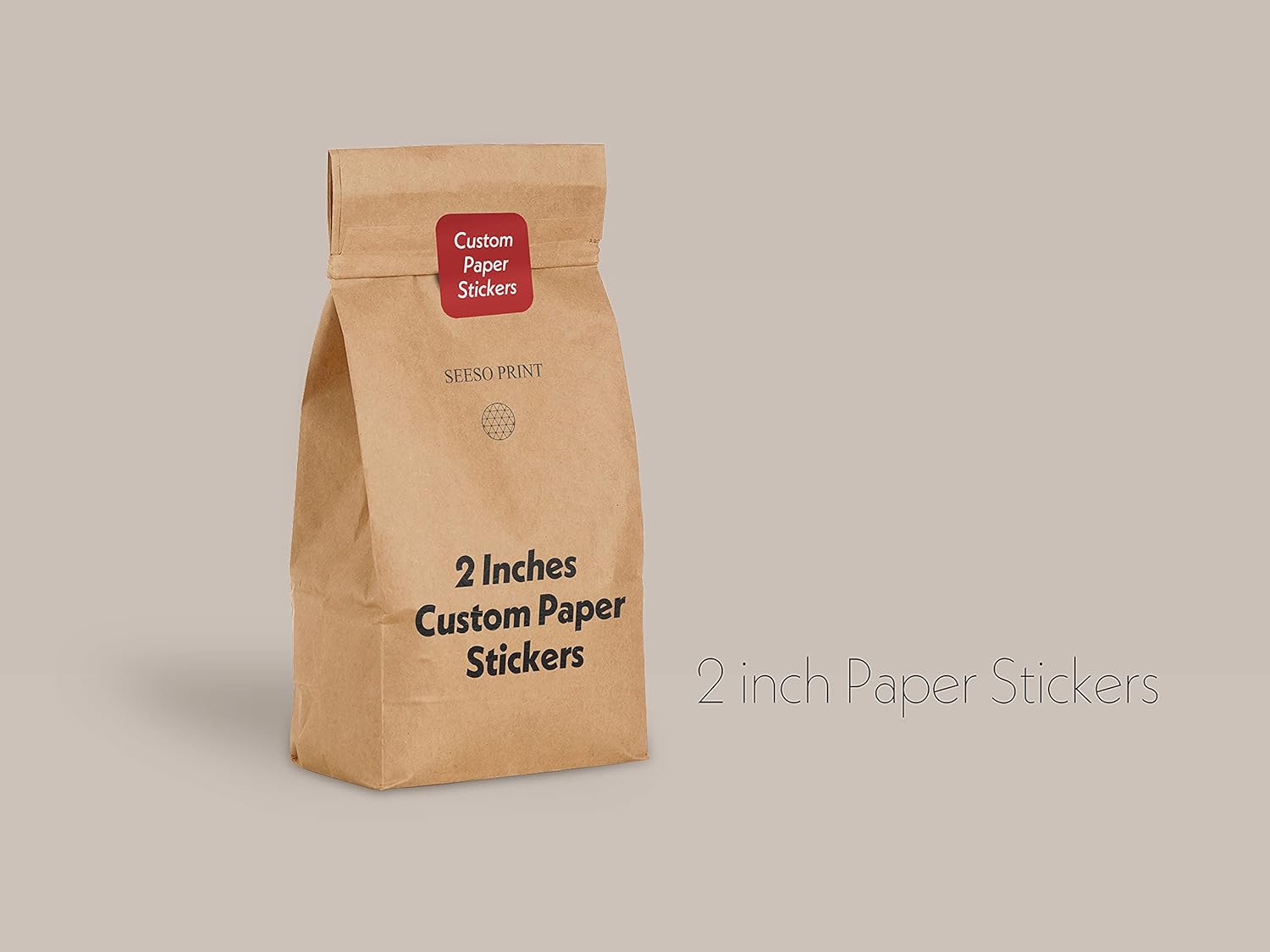 300 pcs Premium Custom Stickers Uncoated Paper 2 inch Square - Personalized Stickers for Businesses with Logo and Name