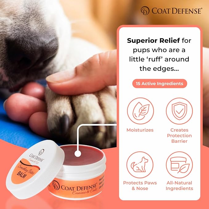 COAT DEFENSE Something Better Balm | Made in USA | Nose & Paw Balm | Lick Safe, Healing and Deeply Moisturizing | Paw Soother for Dogs & Dog Skin Soother (1.5 OZ)-PawvioPets