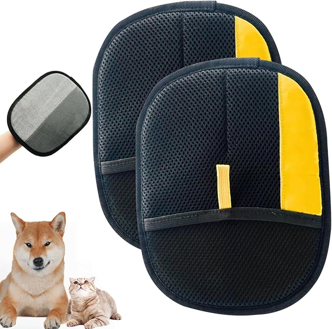 2PC Pet Hair Removal Glove,2025 New Reusable Pet Hair Removal Tool, Suitable for Bed Sheets, Sofas, Clothes, Carpets, Car Seats, and Static Gloves for Dogs and Cats-PawvioPets