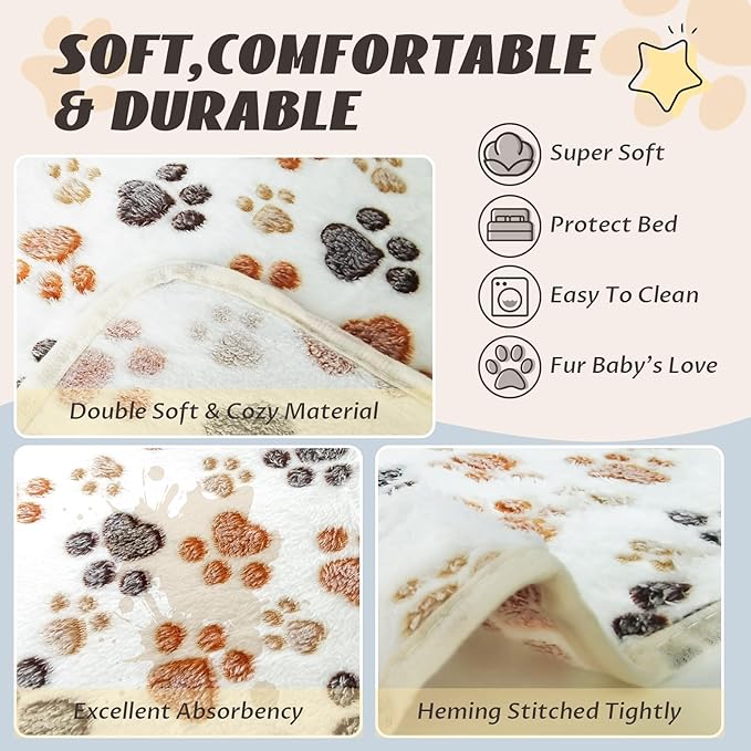 6 Pcs Absorbent Guinea Pig Blankets Washable Small Animal Fleece Bedding Cage Liners Reusable Pet Pee Pad Sleep Mat Pad Cover for Hamster Ferret Rabbit Chinchilla Hedgehog (16"x24")-PawvioPets