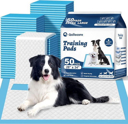 50 Count 28” x 34” XL Disposable Dog Pee Pads, Super Absorbent Leakproof Quick Drying Puppy Pee Pads for Dogs, Extra Large Disposable Dog Training Pads-PawvioPets