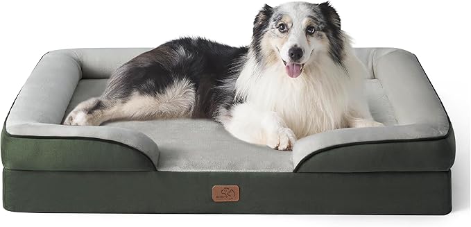 Bedsure XL Orthopedic Dog Bed for Extra Large Dogs - Waterproof XLarge Dog Cat Bed, Comfort Dogs Couch Sofa with Washable Removable Cover, Pet Bed with Nonskid Bottom, Boreal Canopy Green, 42"-PawvioPets