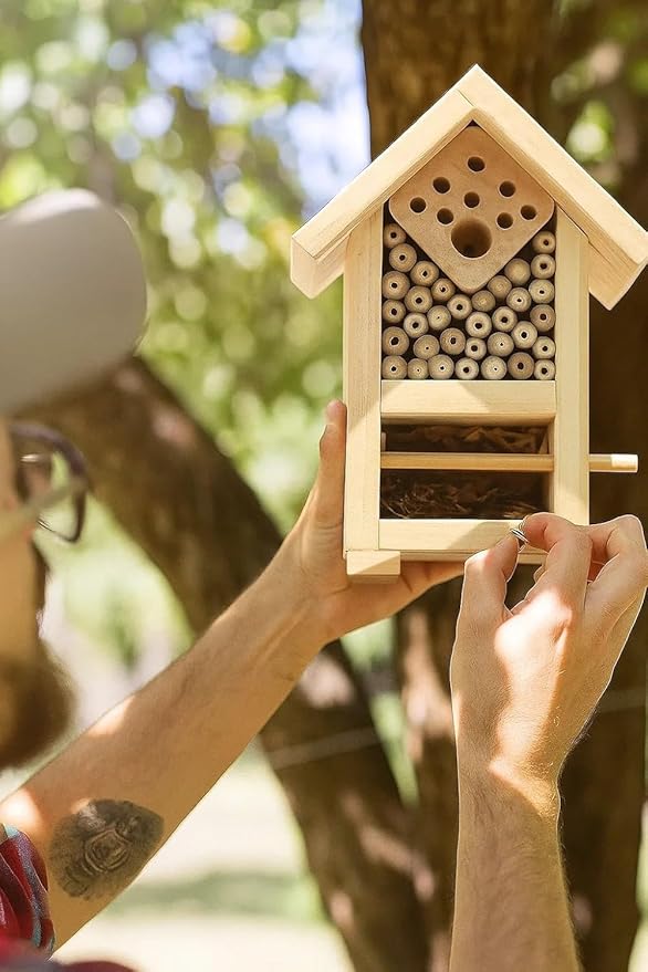 2 PK Premium Bug Hotel Kit Cedar Wood Insect Hotel - DIY Insect House Kit to Build - Backyard Bee House, Nesting Habitat Shelters, Garden Shelter for Bees, Butterflies, Bugs,Heavy Duty Thickness-PawvioPets