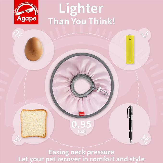 Agape Soft Cat Cone, Lightweight Recovery Collar for Cats to Stop Licking and Scratching After Surgery, Comfy Kitten Cone for Wound Care, Cute E Collar Alternative for Small, Medium, and Large Cats-PawvioPets