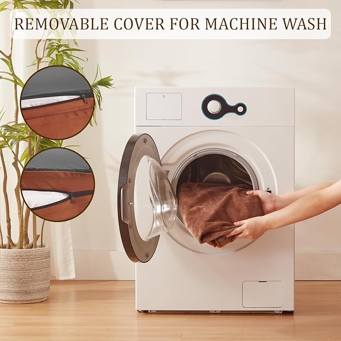 Bedfolks Orthopedic Dog Bed XXL, Waterproof Dog Sofa Bed for Giant Dogs, Egg Foam Pet Couch Bed with Removable Washable Cover and Nonslip Bottom, Brown-PawvioPets