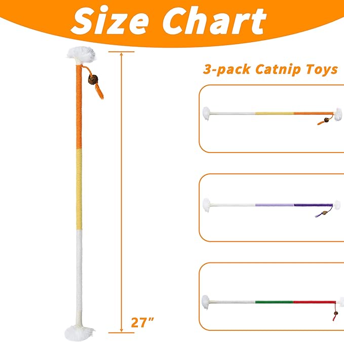 3pcs Safe Cat Rope Toy,Teeth Clean Toy for Cat, Cat Chew Toys for Indoor Cat,Kitten Interactive Toys-PawvioPets