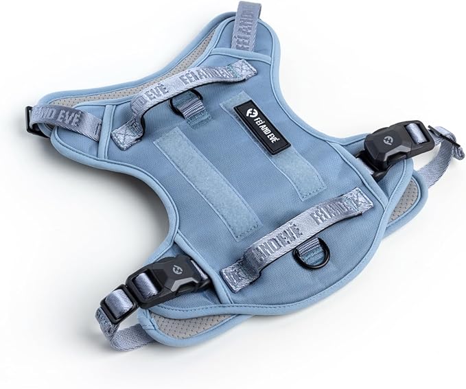 2025 New Edition, Fei & Eve MagEase Dog Harness - 3-Second Magnetic Buckles | 3-Point No-Pull Control | Heavy-Duty 900D Nylon | Dual Safety Handles | Breathable Mesh | Adjustable Fit | Medium, Blue-PawvioPets