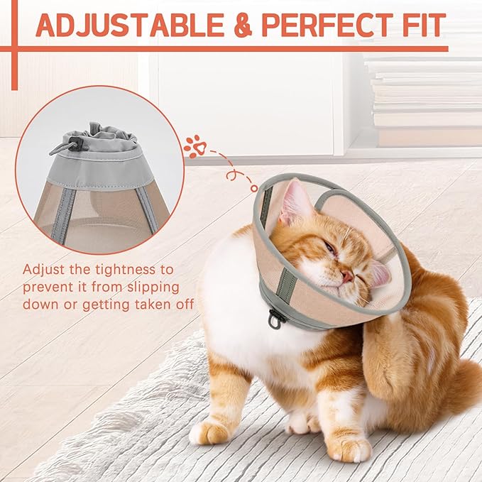 Cat Cone Collar Soft, Cat Recovery Collar for Large Medium Small Cats Kittens, Pet Cone Alternative After Surgery-PawvioPets