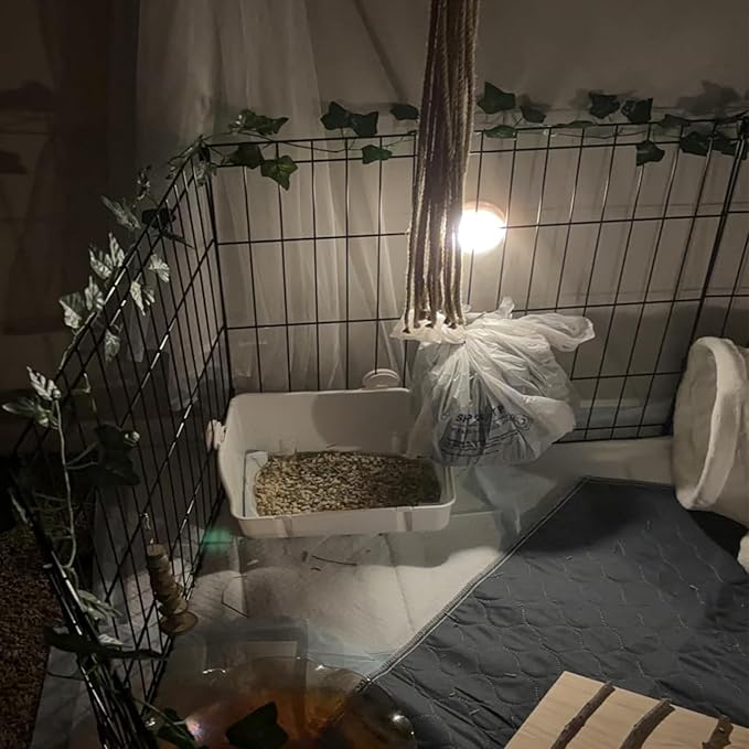 11Pcs Rabbit Litter Box Toilet,Bunny Corner Litter Bedding Plastic Square Grate Guinea Pig Bunny Ferret Hamster Hedgehog, Potty Trainer Bedding Box for Guinea Pig Ferret Hamster Hedgehog (White)-PawvioPets