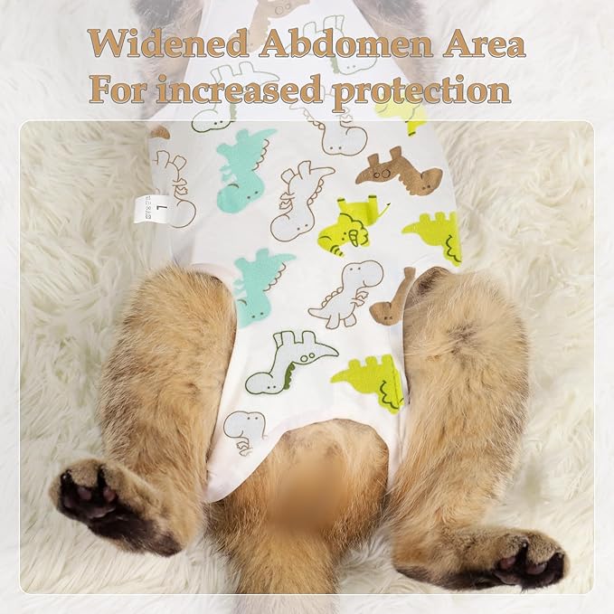 ANWA Cat Recovery Suit - Breathable Cat Onesie for Cats After Surgery Female, Kitten Surgery Recovery Suit Female Abdominal Wounds-PawvioPets