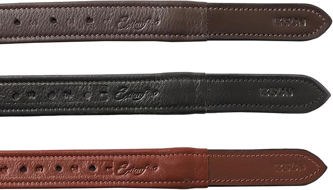 Exion FlexiStrong Stirrup Leathers for English Saddle | Ultra-Soft Cow Calfskin with Nylon Core | 1” Wide Stirrup Leathers for Daily Use | Sizes 48" to 62" | Black, Brown-PawvioPets