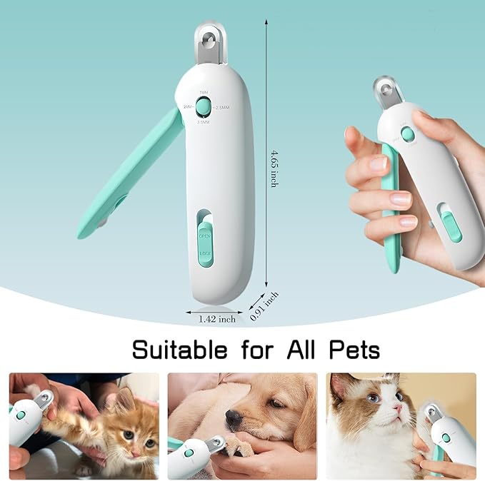 Dog Nail Clipper Cat Nail Trimmer, Adjustable Aperture, Safety-First Design, Inbuilt Nail File for Pets Claw Care Pet Grooming-PawvioPets