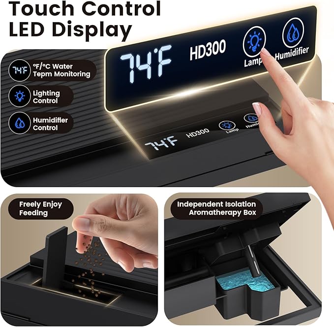 Fishkeeper 2.3G Smart Aquarium - Ultra Clear Glass Fish Tank w/Auto Timer 8-Color RGB Lights, 4-in-1 Self-Cleaning Silent Water Pump, Aromatherapy, Temperature Display, Perfect for Desktop Decor-PawvioPets